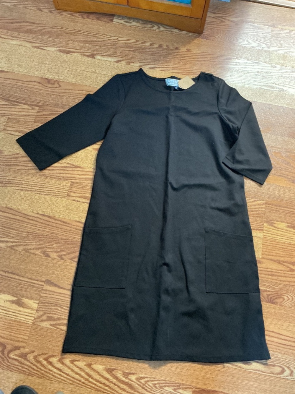 Live a Little Black 3/4 Sleeve Stretch Ponte Dress   Size M